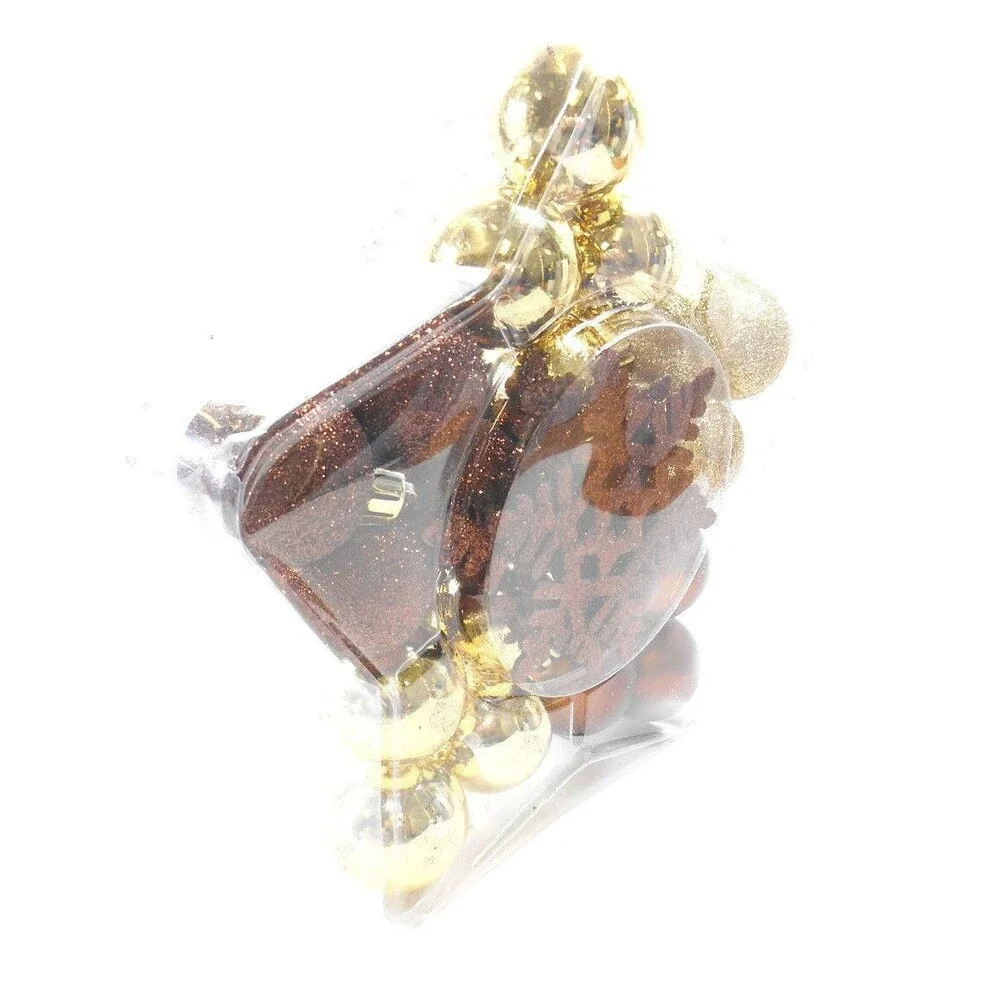 Christmas Ornament Set 24 Count Plastic Gold and Brown by Target